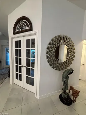 Interior details with french doors and baseboards