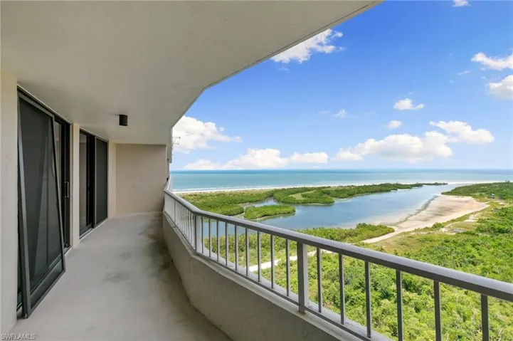 Balcony with view of Tigertail Beach Nature Preserve