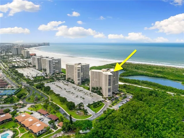 Aerial view with a view of the beach