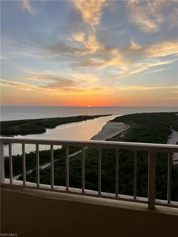 View of sunset from 19th floor balcony