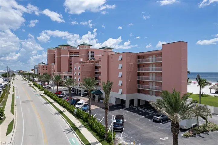 The buildings of Pink Shell Resort on Estero Blvd and Fort Myers Beach