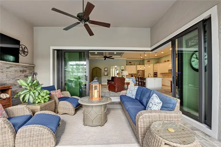 Living room with ceiling fan