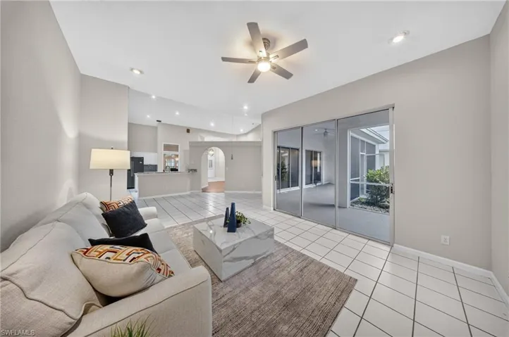 Effortless indoor-outdoor flow from the living space to the lanai.