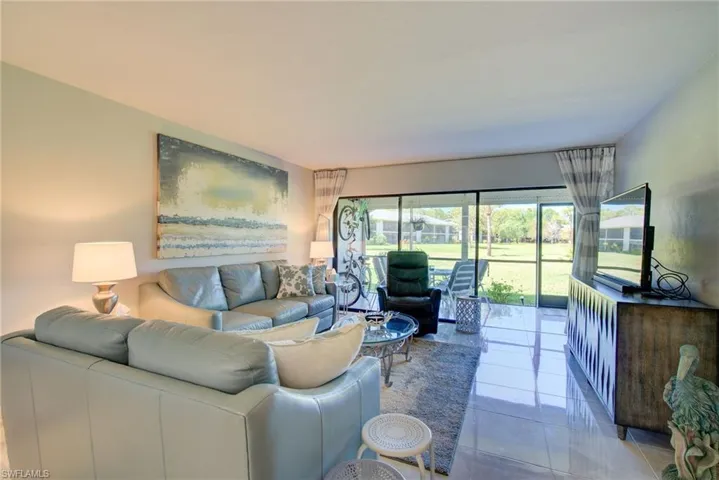 View of tiled living room