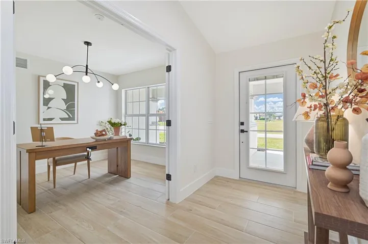 Entry with the office right in the front.