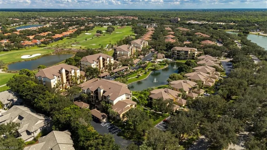 Aerial overview of property's location with nearby suburban area