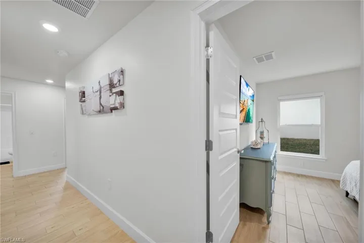 Hall featuring and recessed lighting