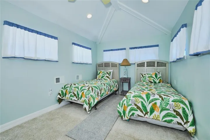 4th Floor lookout Bedroom featuring carpet, a ceiling fan, and recessed lighting