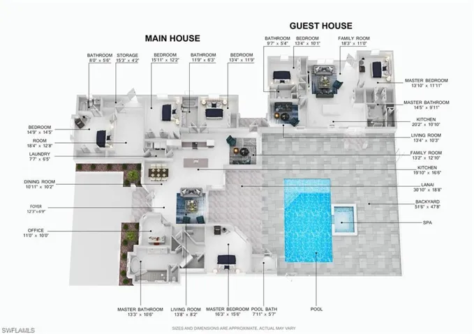 3D-rendered Floor Plan