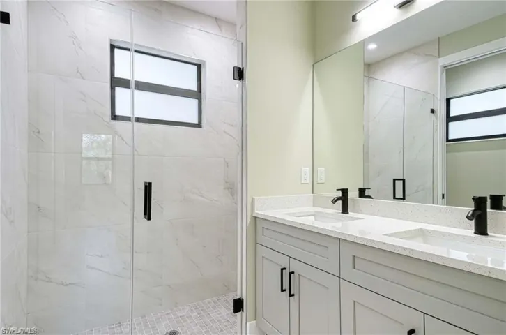 Master Bathroom with walk-in closets in the Guest House