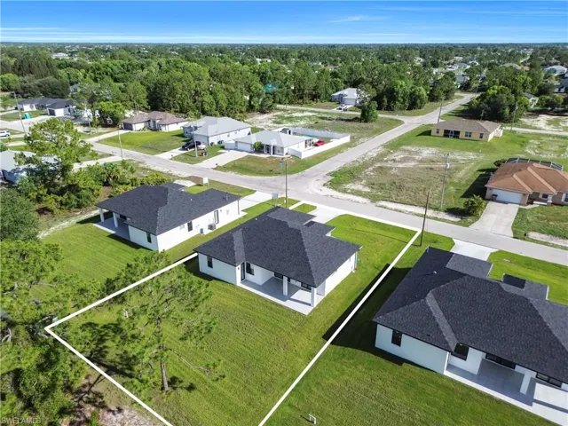 Aerial view of residential area