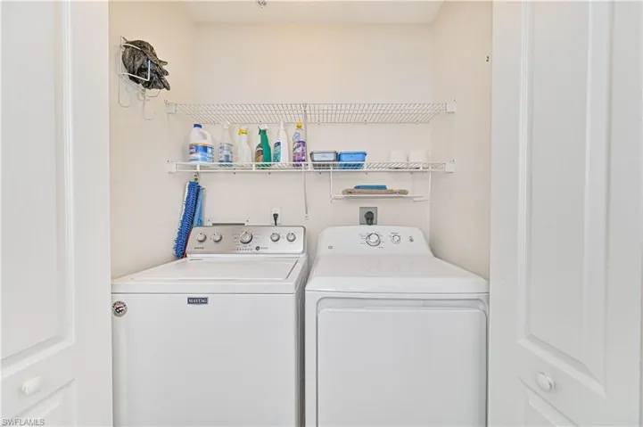 Washroom with separate washer and dryer