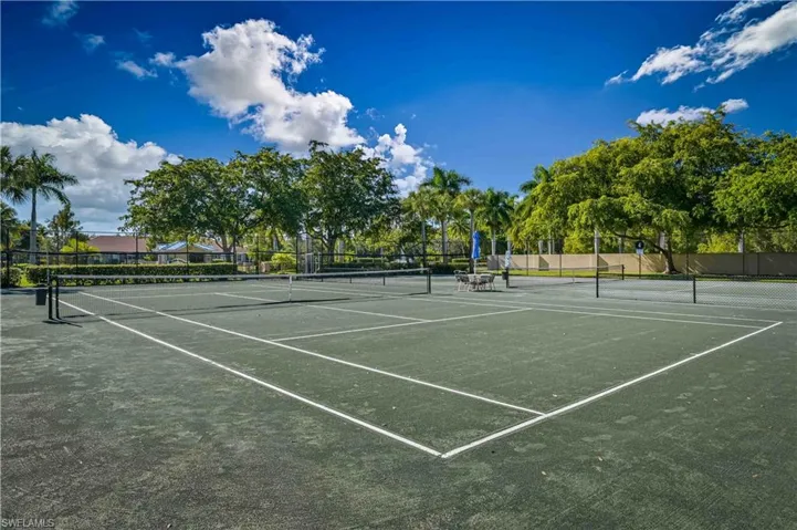 View of tennis court