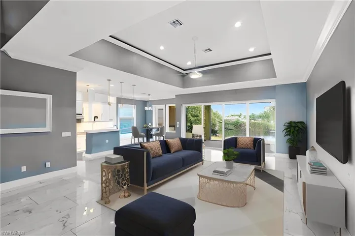 Tons of space for living and entertaining!  Furniture is staged.