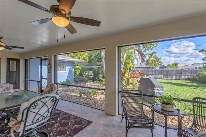 View of fenced backyard