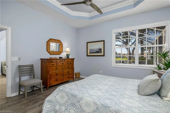 Master bedroom has two adjacent walk-in closets.