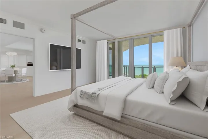 VIRTUAL STAGED Bedroom with access to outside