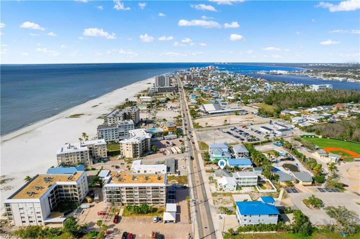 View from property looking down Estero Blvd. towards Margaritaville and Times Square.