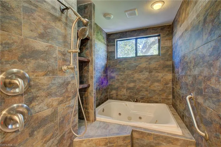 Bathroom with tile walls