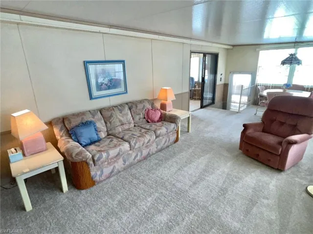 View of carpeted living area