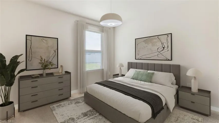 Bedroom with baseboards