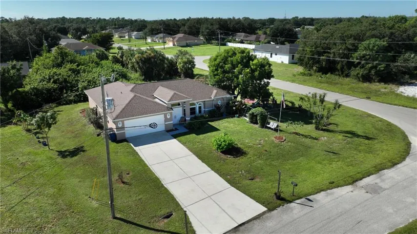 Aerial view of residential area