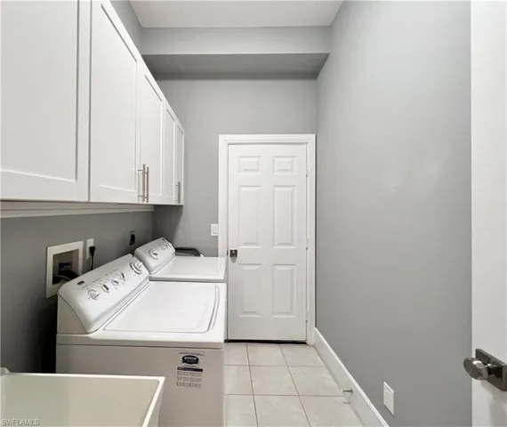 Laundry Room with Storage Cabinets and Utility Sink