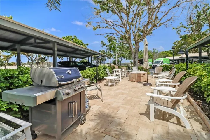 View of patio with grilling area