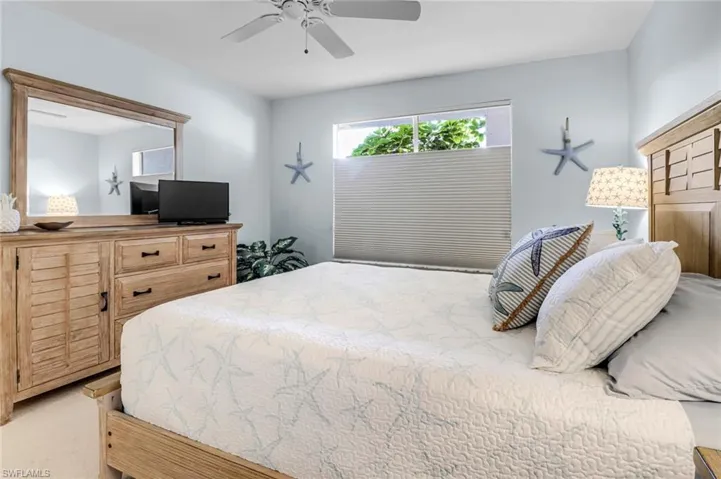 Bedroom featuring ceiling fan