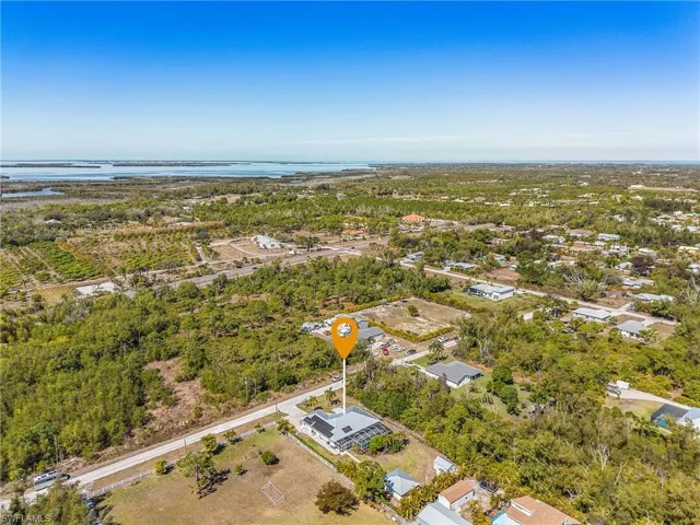 Drone / aerial view of a nearby body of water