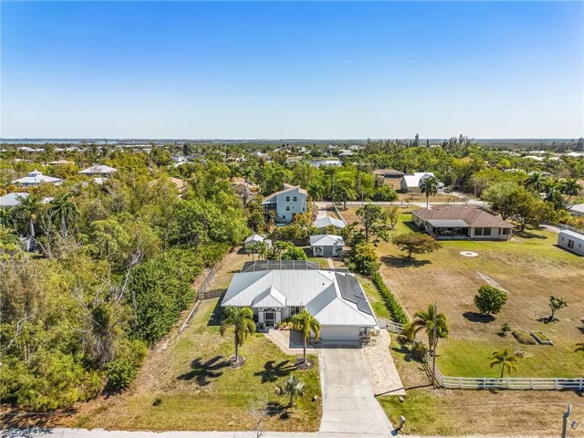 Aerial perspective of suburban area