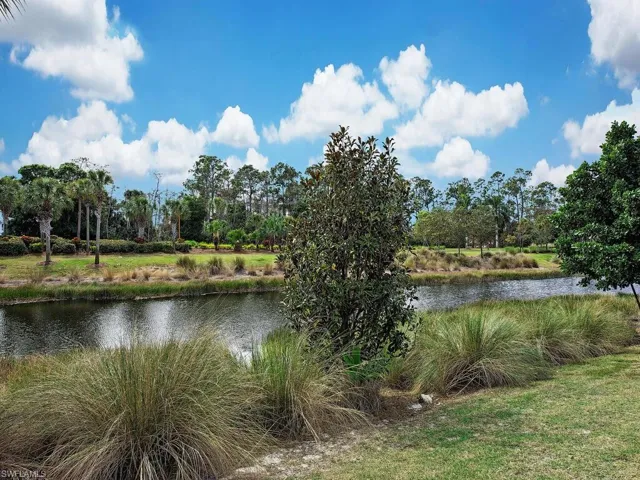 Private side yard adjacent to the lake.