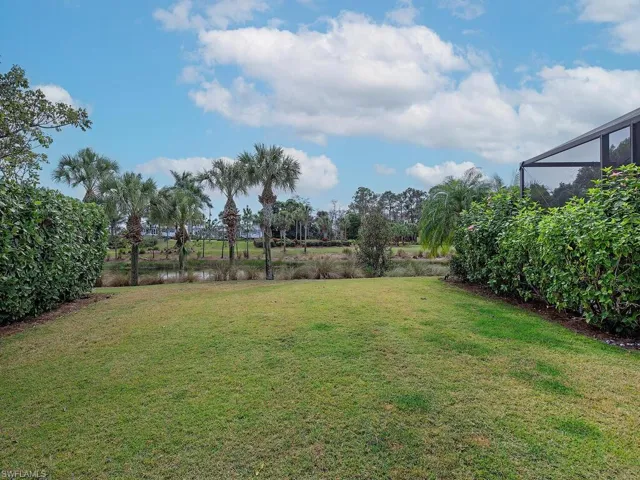 Private side yard.
