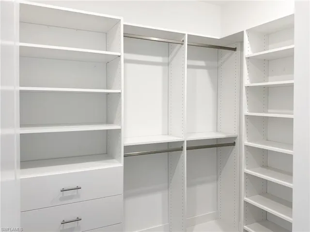 View of walk in closet