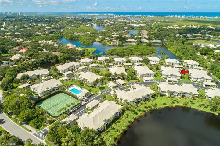 Sandpiper is one of very few communities in Bonita Bay with its own tennis courts! Note the large community pool for Sandpiper residents.