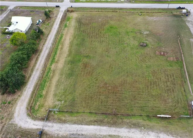 Aerial view of sparsely populated area