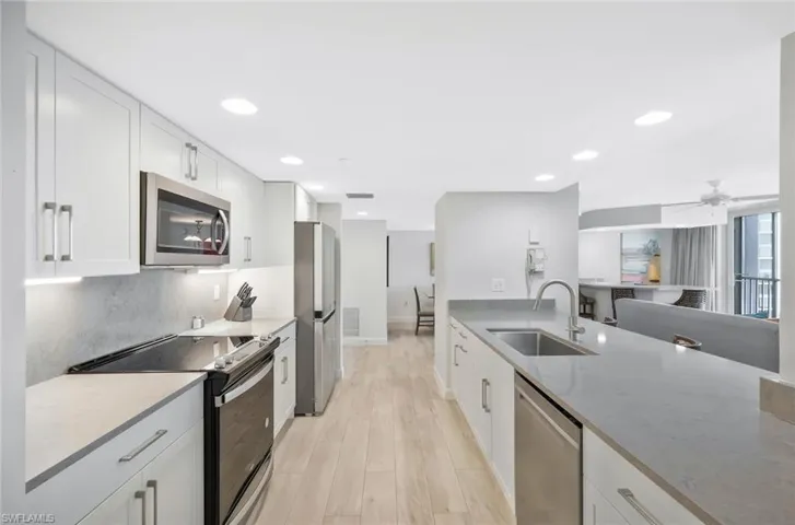 Functional with  clean, polished aesthetic.