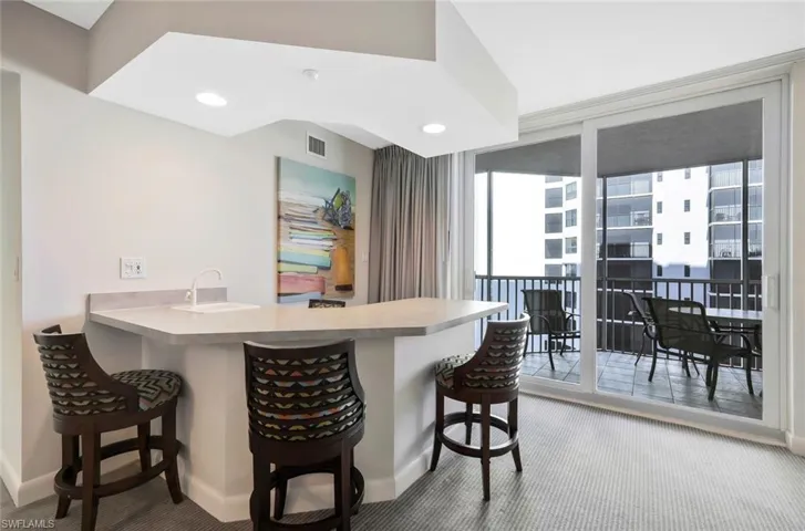 This bar is open to the living area for easy entertaining!