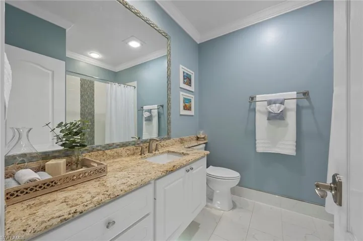 Guest bathroom with new toilet