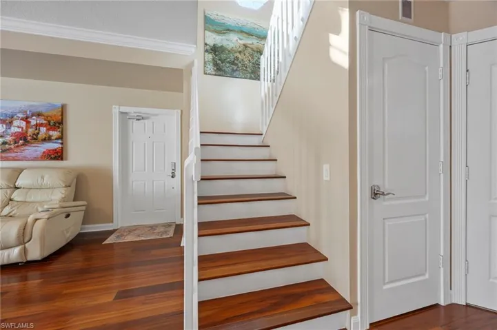 View of staircase from dining room