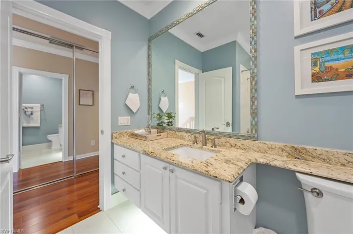 Guest bathroom with new countertops