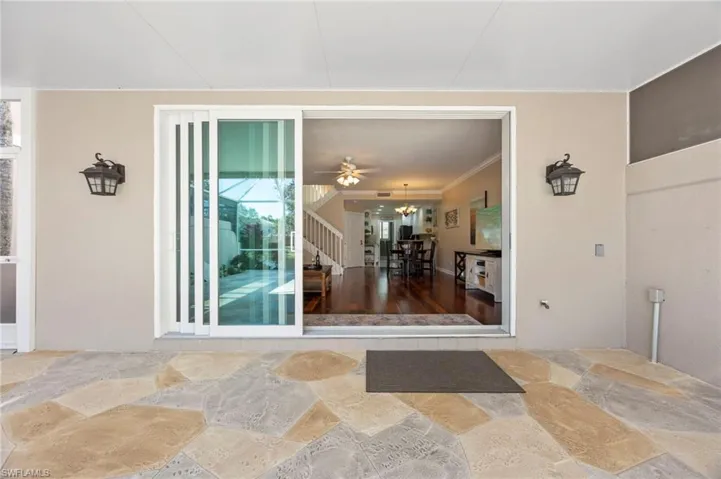 View from lanai into the home with impact resistant sliding doors