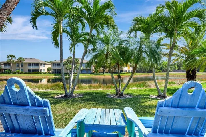 View of home's community featuring a water view and a yard