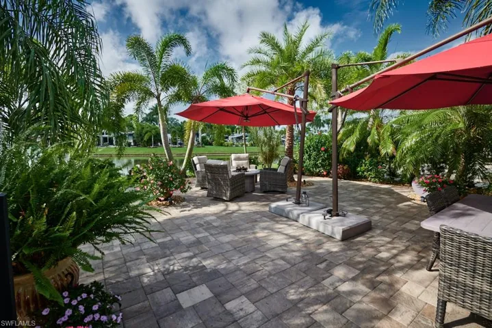View of patio with area for grilling