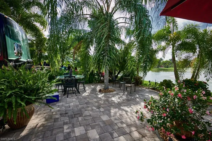 View of patio / terrace featuring a water view