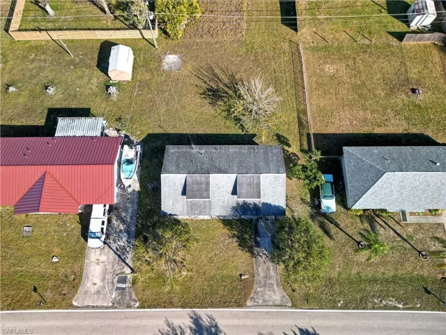 Bird's eye view of the spacious backyard