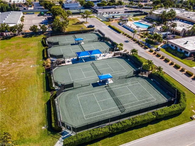 Aerial view of a pool area