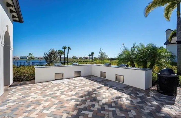 View of patio with an outdoor kitchen
