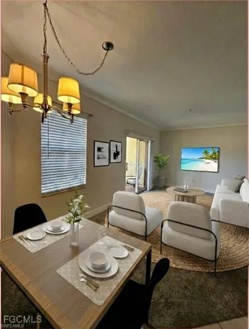 Dining and Living area - virtually Staged