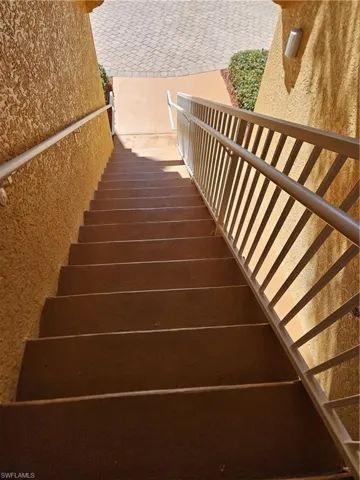 At the bottom of the stairs is your garage on the Left